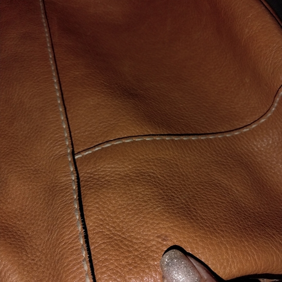 Women's Honey brown leather Fossil purse bag This bag was used On TikTok - Picture 11 of 13